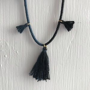 Madewell Two-Tone Blue Tassle Necklace
